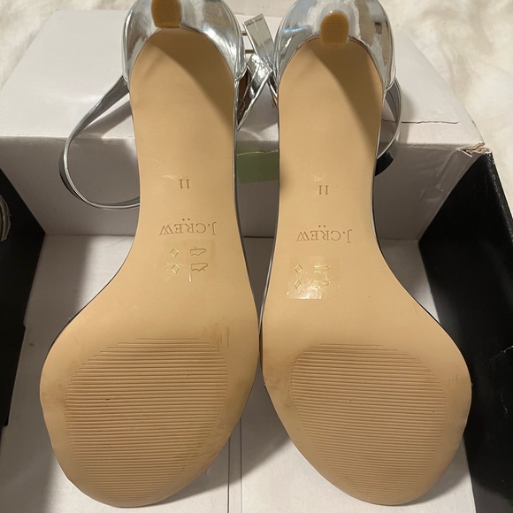 🩶 J. Crew silver metallic high-heel sandals size 11 🩶 - Picture 4 of 9